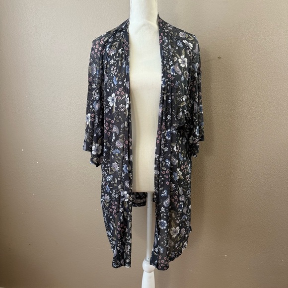Lane Bryant floral sheer open front cardigan size 26/28 - Picture 1 of 6